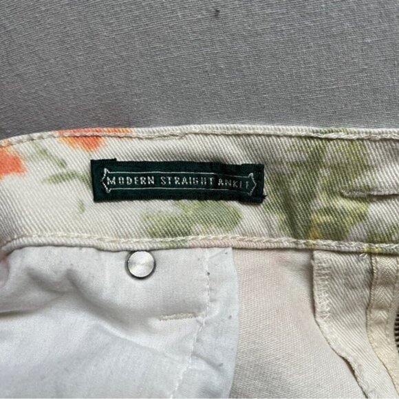 Lauren Jeans Co. Jeans Floral Denim Straight Leg Pockets Sz 12 - Picture 8 of 13